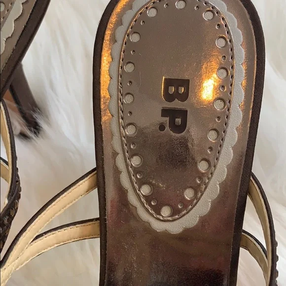BP women’s bronze beaded brown heels - Picture 3 of 6